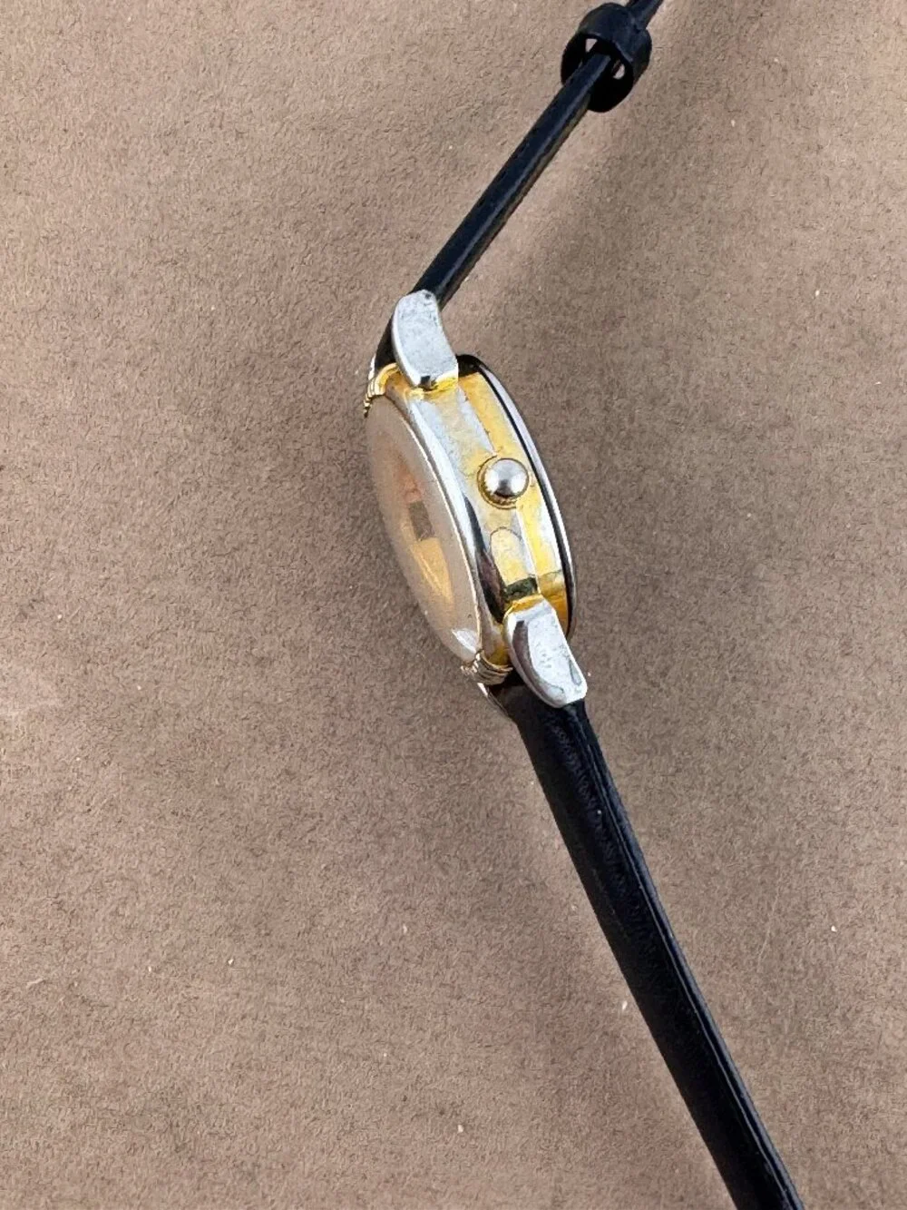 Vintage Moonphase Watch with Date New Black Strap